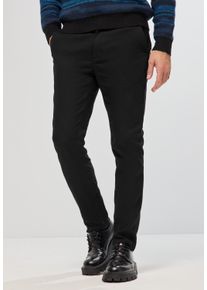 Street One MEN Herren Chinohose, schwarz, casual, Gr. 32, unifarben, Web, 54% Baumwolle, 30% Polyester, 14% Viskose, 2% Elasthan, Hosen, aus