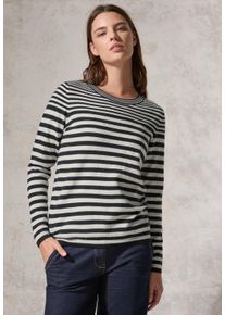 Cecil Damen Streifenpullover, blau, casual, Gr. M, gestreift, Stoff, 33% Polyester, 31% Polyacryl, 24% Baumwolle, 12% Nylon, Pullover, mit