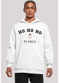 F4NT4STIC Herren Kapuzenpullover "Ho Ho Ho Santa Claus Weihnachten", weiß, casual, Gr. L, Obermaterial: 65% Baumwolle, 35% Polyester, Pullover,