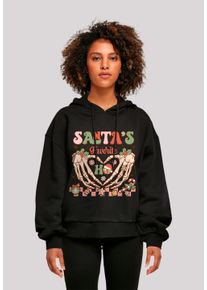 F4NT4STIC Damen Kapuzenpullover "Santas favorite Ho Ho Ho Weihnachten", schwarz, casual, Gr. M, Obermaterial: 100% Baumwolle, Pullover, Premium