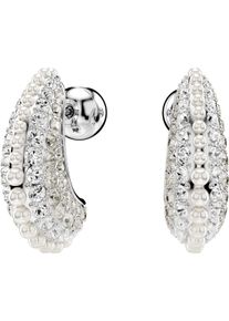 Swarovski Damen Paar Creolen "Schmuck Geschenk Sublima Drop-Ohrhänger, 5692107", Metall, silber, Metall, Ohrringe, mit Swarovski Kristall