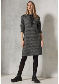 Cecil Damen Strickkleid, schwarz, casual, Gr. XXL, Minimalmuster, Web, 45% Baumwolle, 34% Polyester, 18% Viskose, 3% Elasthan, Kleider, mit