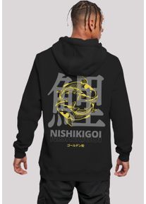 F4NT4STIC Herren Kapuzenpullover "Koi Golden Gai", schwarz, casual, Gr. M, Obermaterial: 65% Baumwolle, 35% Polyester, Pullover, Print