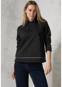 Cecil Damen Sweatshirt, schwarz, casual, Gr. M, unifarben, Sweatware, 58% Polyester, 42% Baumwolle, Sweatshirts, mit Kapuze