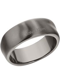 Calvin Klein Herren Fingerring "CK METALLIC WAVES, 35100036G,H, 35100037G,H", 62, Edelstahl, 8mm, grau, Edelstahl, Fingerringe