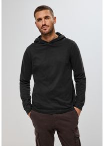 Street One MEN Herren Langarmshirt, schwarz, casual, Gr. XXXL, unifarben, Web, 100% Baumwolle, Shirts, aus reiner Baumwolle
