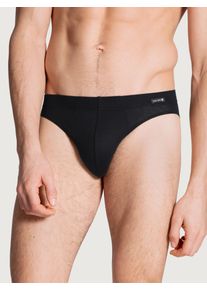 Calida Herren Slip "Evolution", Gr. L, schwarz, Single Jersey, Obermaterial: 94% Baumwolle, 6% Elasthan, unifarben, Unterhosen, mit flacher Bund- und