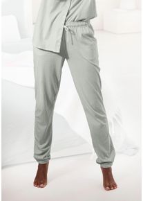 s.Oliver Damen Pyjamahose, Gr. 36, grün, Single Jersey, Obermaterial: 50% Baumwolle, 50% Viskose, klassisch, Hosen, mit seitlichen Eingrifftaschen