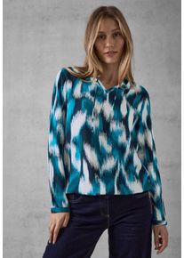 Cecil Damen Langarmbluse, blau, casual, Gr. XXL, bedruckt, Stoff, 100% Viskose, Blusen, aus softer Viskose