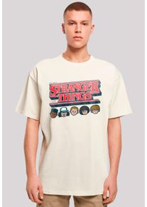 F4NT4STIC Herren T-Shirt "Stranger Things Caricature Logo", beige, casual, Gr. XXXL, Obermaterial: 100% Baumwolle, Shirts, Premium Qualität