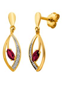 Lady Damen Paar Ohrhänger, gold, Ohrringe