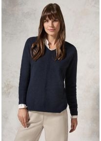 Cecil Damen Strickpullover, blau, casual, Gr. S, unifarben, Web, 37% Baumwolle, 34% Polyacryl, 26% Polyester, 3% Elasthan, Pullover, mit Strick-Detail