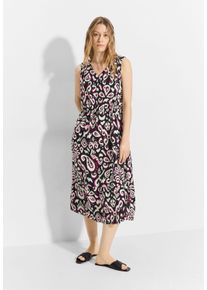 Cecil Damen Sommerkleid, schwarz, casual, Gr. XXL, geblümt, Stoff, 100% Viskose, Kleider, soft und trageangenehm
