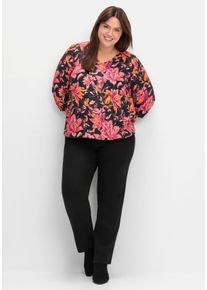 Große Größen Gerade Hose mit Shaping-Einsatz und Gummibund Gr. 56 schwarz von sheego für Damen