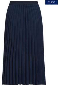 Damen Plisseerock "CRV FLUID PLEATED MIDI SKIRT", blau, casual, Gr. 52, Tommy Hilfiger Curve, unifarben, Web, Obermaterial: 100% Polyester, Röcke, in