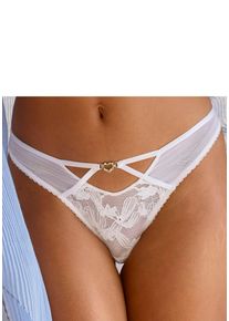 Lascana Damen String "Dalia", Gr. 36, weiß, Microtouch, Spitze, Obermaterial: 87% Polyamid, 13% Elasthan, Unterhosen, mit feinen Strasssteinchen und