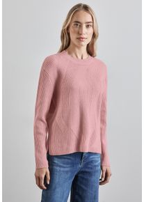 Street One Damen Strickpullover, rosa, casual, Gr. 44, unifarben, Web, 35% Baumwolle, 32% Polyacryl, 28% Polyester, 5% Elasthan, Pullover, mit