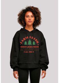 F4NT4STIC Damen Kapuzenpullover "Weihnachten Trees Collegiate Warm and Cozy", schwarz, casual, Gr. XS, Obermaterial: 100% Baumwolle, Pullover,