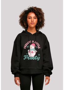 F4NT4STIC Damen Kapuzenpullover "Cozy Winter Feelin Frosty Snowman", schwarz, casual, Gr. XS, Obermaterial: 100% Baumwolle, Pullover, Premium