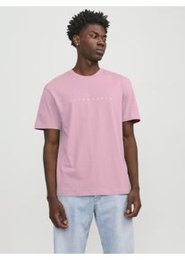 Jack & Jones JACK & JONES Herren Rundhalsshirt "JJESTAR JJ TEE SS NOOS", pink, modisch, Gr. M, bedruckt, Single Jersey, Obermaterial: 100% Baumwolle, Shirts, mit