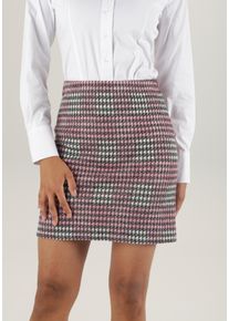 Damen Minirock, lila, modisch, Gr. 46, Aniston SELECTED, Hahnentrittmuster, Jacquardmuster, Jersey, Obermaterial: 48% Polyester, 25% Baumwolle, 23%