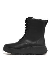 fitflop Damen Schnürstiefelette "F-MODE", Gr. 37, schwarz, Leder, unifarben, casual, Schuhe, mit Plateausohle