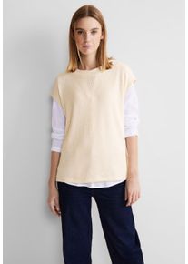 Street One Damen Kurzarmpullover, weiß, casual, Gr. 40, unifarben, Stoff, 76% Polyester, 19% Viskose, 5% Elasthan, Pullover, aus softem Materialmix