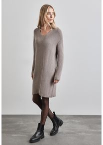 Street One Damen Strickkleid, beige, casual, Gr. 44, unifarben, Stoff, 51% Viskose, 30% Polyester, 19% Nylon, Kleider, knielang