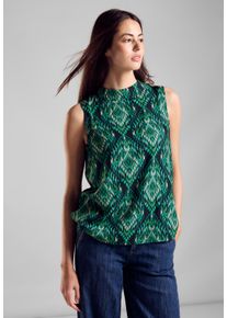 Street One Damen Blusentop, grün, casual, Gr. 44, bedruckt, Stoff, 100% Viskose, Blusen, aus softer Viskose