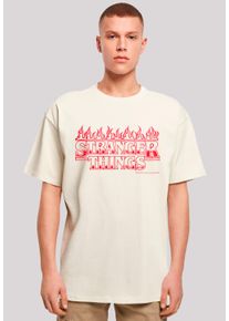 F4NT4STIC Herren T-Shirt "Stranger Things Flames Netflix TV Series", beige, casual, Gr. 5XL, Obermaterial: 100% Baumwolle, Shirts, Premium Qualität