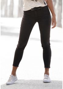 Lascana Damen Jeggings, grau, casual, Gr. 36, Denim/Jeans, Obermaterial: 70% Baumwolle, 28% Polyester, 2% Elasthan, Hosen, mit Reißverschlüssen am