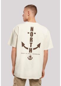 F4NT4STIC Herren T-Shirt "North Anker Knut & Jan Hamburg", beige, casual, Gr. 5XL, Obermaterial: 100% Baumwolle, Shirts, Print