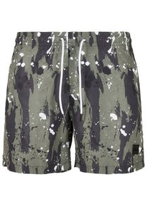 Urban Classics Herren Badeshorts "Urban Classics Herren Pattern Swim Shorts", grün, Gr. S, 100% Polyester, Badehosen