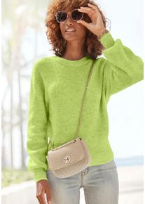 Lascana Damen Strickpullover, grün, modisch, Gr. 32, meliert, Strick, Obermaterial: 65% Polyacryl, 32% Polyester, 3% Elasthan, Pullover, in