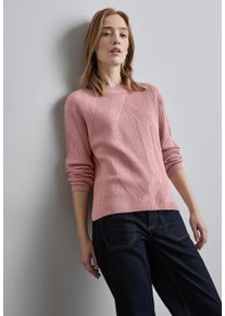 Street One Damen Strickpullover, rosa, casual, Gr. 40, unifarben, Strick, Obermaterial: 35% Baumwolle, 32% Polyacryl, 28% Polyester, 5% Elasthan,