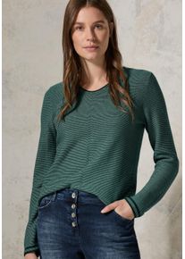 Cecil Damen Strickpullover, grün, casual, Gr. XXL, unifarben, Web, 100% Baumwolle, Pullover, Feinstrick