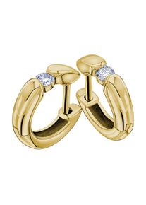 Vivance Damen Paar Creolen "0,15 ct Diamant Brillant Ohrringe Creolen aus 585 Gelbgold", Damen, 0.15 ct mit Diamant, Diamanten, gold, Diamanten,