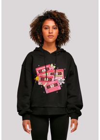 F4NT4STIC Damen Kapuzenpullover "Weihnachten Retro Song Tapes Pink", schwarz, casual, Gr. XS, Obermaterial: 100% Baumwolle, Pullover, Premium