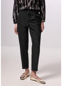 Damen Chinohose, schwarz, casual, Gr. 36, STREET ONE STUDIO, unifarben, Stoff, 88% Polyamid, 12% Elasthan, Hosen, High Waist