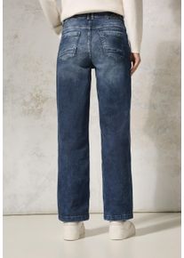 Cecil Damen Loose-fit-Jeans, blau, casual, Gr. 36, unifarben, Jeans, 77% Baumwolle, 20% Polyester, 3% Elasthan, Jeans, mit Knopfleiste