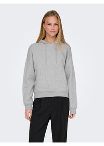 Only Damen Kapuzensweatshirt "ONLSWEAT L/S HOODIE OVERSIZE PKT SWT", grau, modisch, Gr. S, unifarben, Sweatware, Obermaterial: 60% Baumwolle, 40%