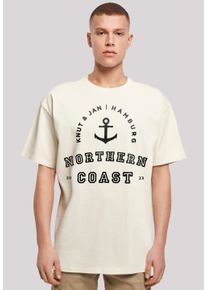 F4NT4STIC Herren T-Shirt "Northern Coast Nordsee Knut & Jan Hamburg", beige, casual, Gr. L, Obermaterial: 100% Baumwolle, Shirts, Print