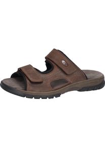 Waldläufer WALDLÄUFER Herren Pantolette "Harald", Gr. 7, braun, Nubukleder, klassisch, Schuhe, Sommerschuh, Schlappen, Klettschuh, in Weite H (= sehr weit)
