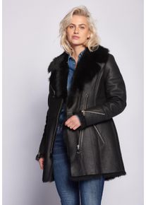 Maze Damen Langjacke "Lydia", schwarz, Gr. S, Material: 100% Leder, Jacken