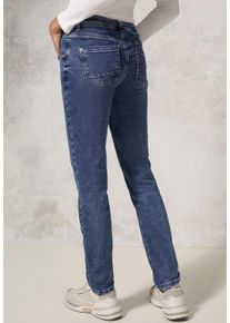 Cecil Damen Slim-fit-Jeans, blau, casual, Gr. 36, unifarben, Jeans, 83% Baumwolle, 16% Polyester, 1% Elasthan , Jeans, Middle Waist