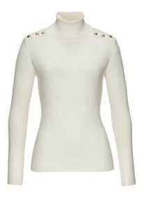 Lascana Damen Rollkragenpullover, beige, modisch, Gr. 32, unifarben, Strick, Obermaterial: 83% Viskose, 15% Polyamid, 2% Elasthan, Pullover, mit