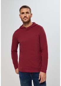 Street One MEN Herren Langarmshirt, rot, casual, Gr. XL, unifarben, Web, 100% Baumwolle, Shirts, aus reiner Baumwolle