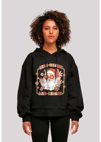 F4NT4STIC Damen Kapuzenpullover "Stay Merry And Bright Hippie Santa", schwarz, casual, Gr. XXL, Obermaterial: 100% Baumwolle, Pullover, Premium