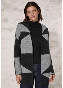 Cecil Damen Cardigan, schwarz, casual, Gr. XXL, gemustert, Stoff, 42% Polyacryl, 31% Polyester, 27% Baumwolle, Strickjacken, im angenehmen Materialmix