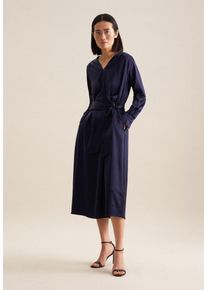 Seidensticker Damen Sommerkleid "Schwarze Rose", blau, Gr. 38, unifarben, 100% Viskose, Kleider, Langarm V-Neck Uni